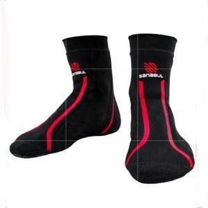 Sanabul Sport Foot Grips for MMA, Kickboxing, Wrestling, Yoga Black Red Size XS